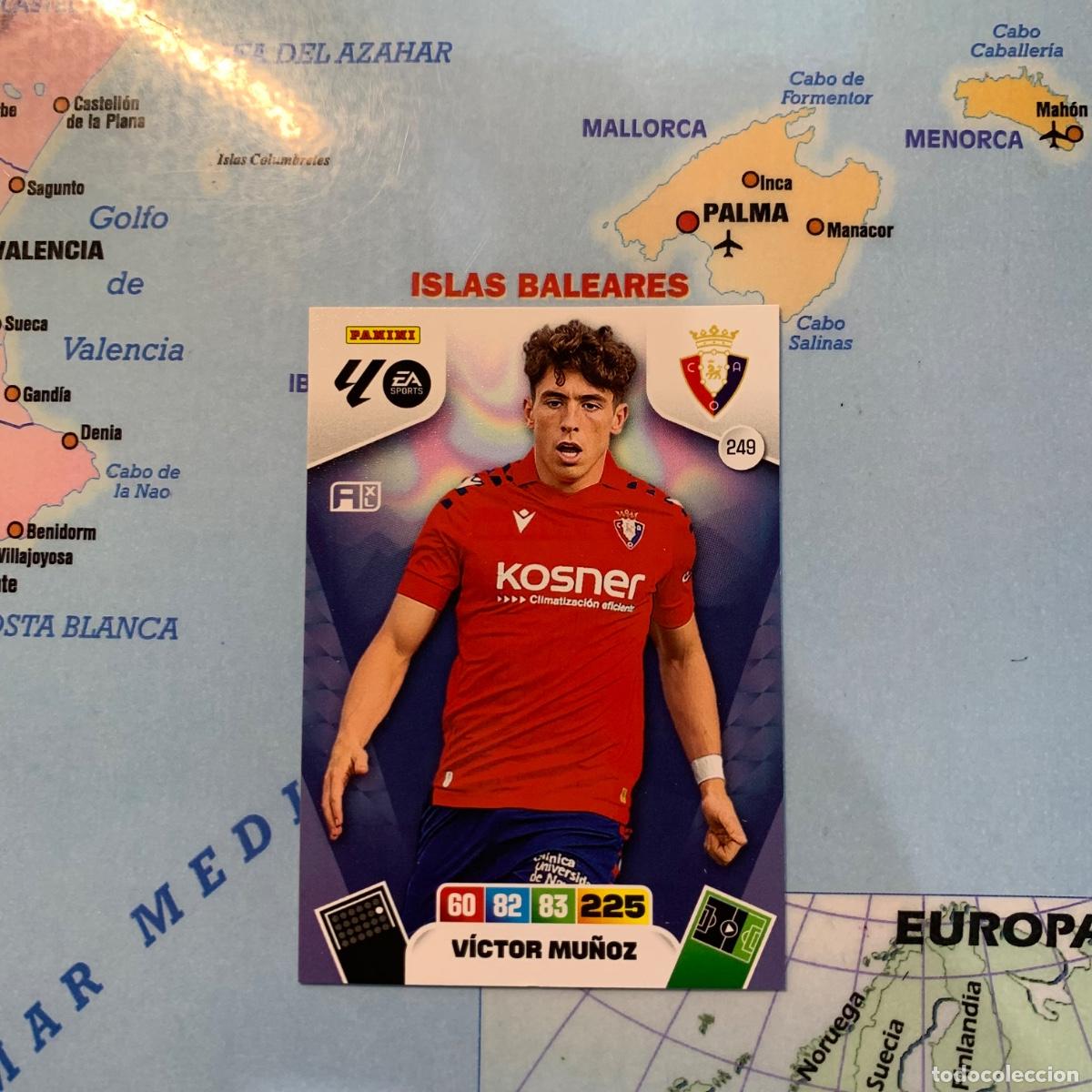 Cromos de F&uacute;tbol: V&iacute;ctor Mu&ntilde;oz n&uacute;mero 249 del Osasuna cromo adrenalyn XL 25-26 2025-2026