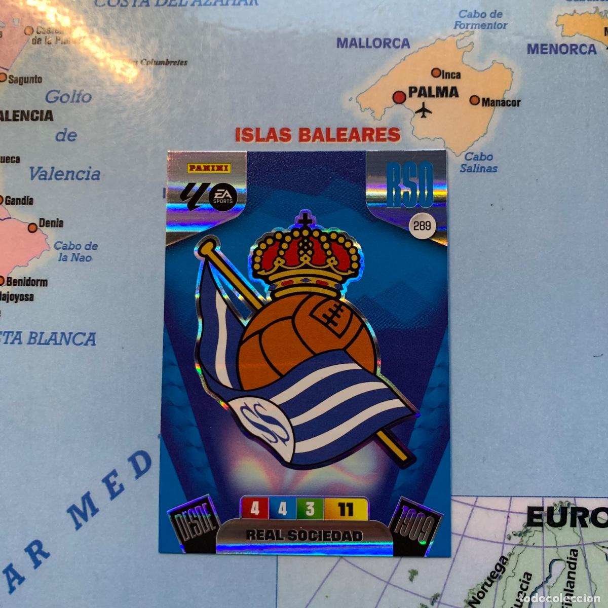 Cromos de F&uacute;tbol: Escudo de la Real Sociedad n&uacute;mero 289 cromo adrenalyn XL 25-26 2025-2026