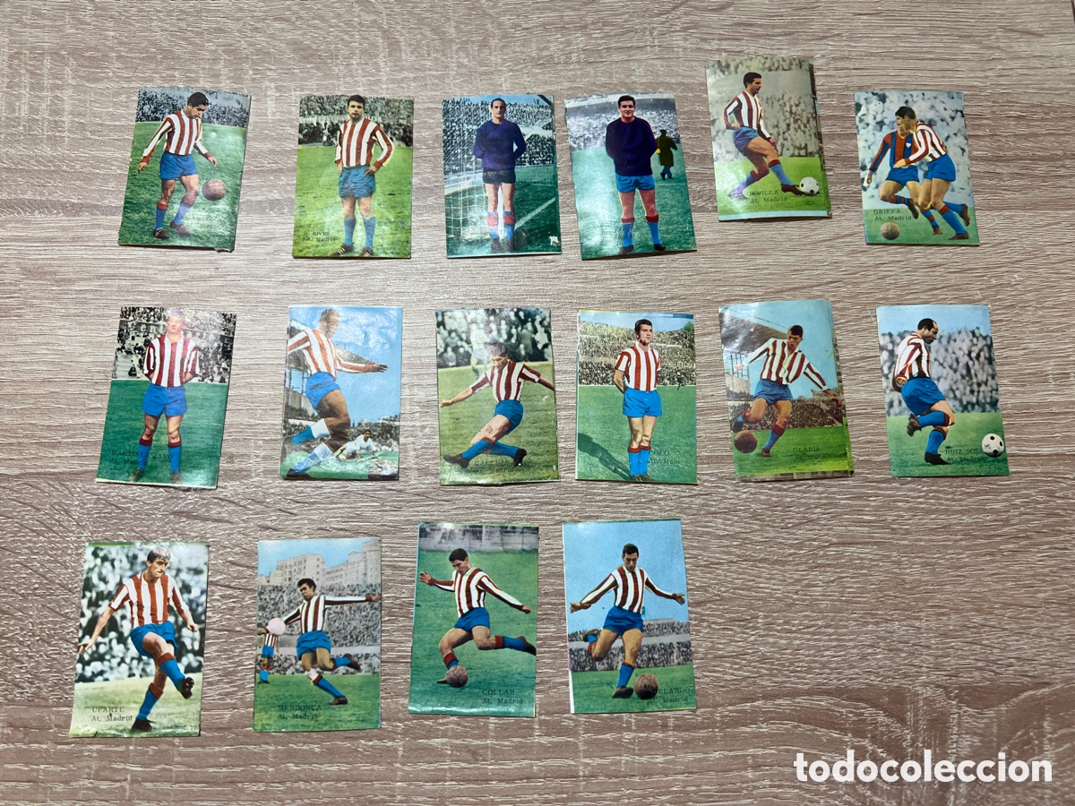 Fu&szlig;ball-Sticker: 1964 AT.MADRID LOTE DE 16 CROMOS DESPEGADO DISGRA CAMPEONATO LIGA