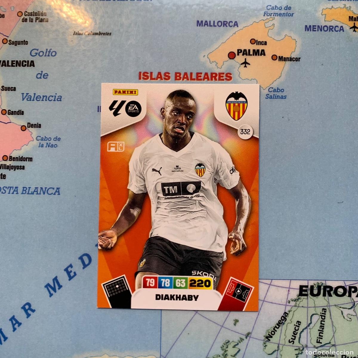 Cromos de F&uacute;tbol: Diakhaby n&uacute;mero 332 del Valencia cromo adrenalyn XL 25-26 2025-2026