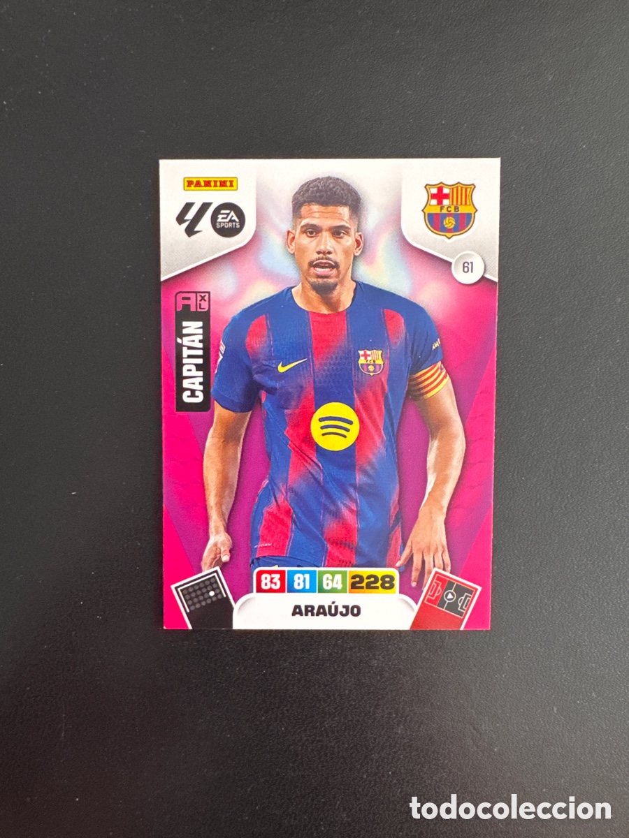 Cromos de F&uacute;tbol: ARAUJO BARCELONA N&Uacute;MERO 61 ADRENALYN 2025 2026