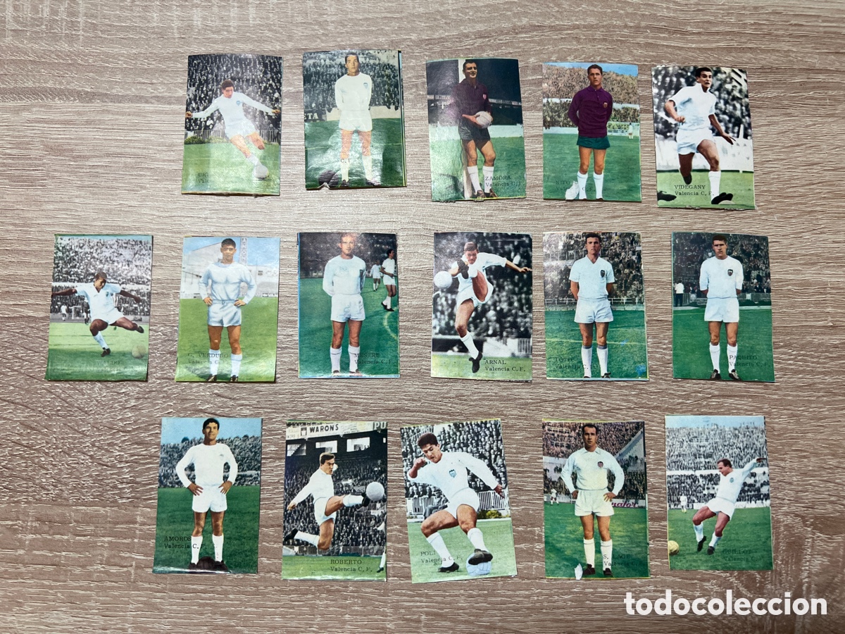 Cromos de F&uacute;tbol: 1965 VALENCIA C.F. LOTE DE 16 CROMOS DESPEGADO DISGRA CAMPEONATO LIGA