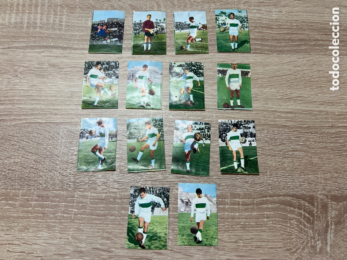 Cromos de F&uacute;tbol: 1965 ELCHE C.F LOTE DE 14 CROMOS DESPEGADO DISGRA CAMPEONATO LIGA