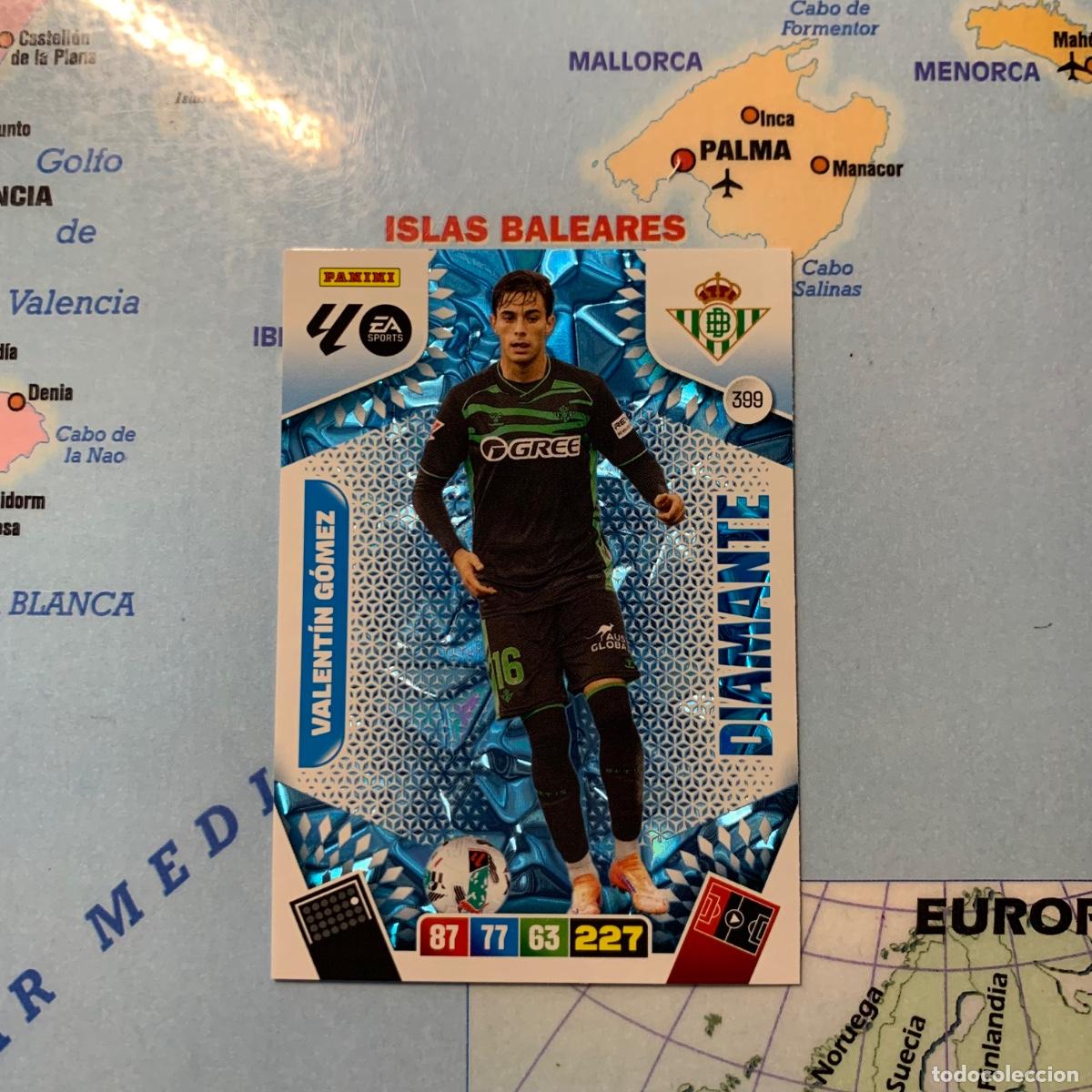 Cromos de Futebol: Valent&iacute;n G&oacute;mez Diamante n&uacute;mero 399 del Betis cromo adrenalyn XL 25-26 2025-2026