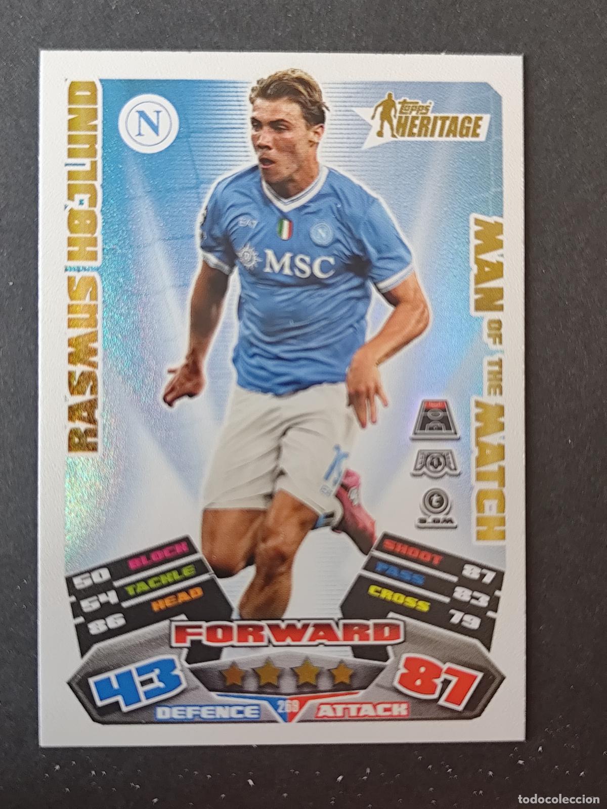 Cromos de Futebol: 269 RASMUS H&Oslash;JLUND SSC NAPOLI HERITAGE MAN OF THE MATCH MATCH ATTAX EXTRA 2025 2026 25 26 TOPPS