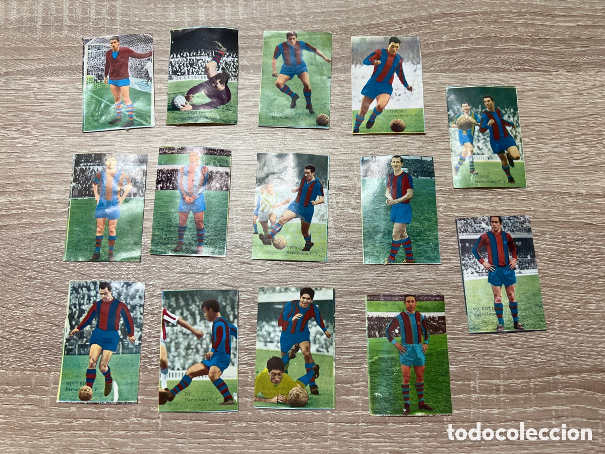 Figurine di Calcio: 1965 BARCELONA C.F. LOTE DE 14 CROMOS DESPEGADO DISGRA CAMPEONATO LIGA