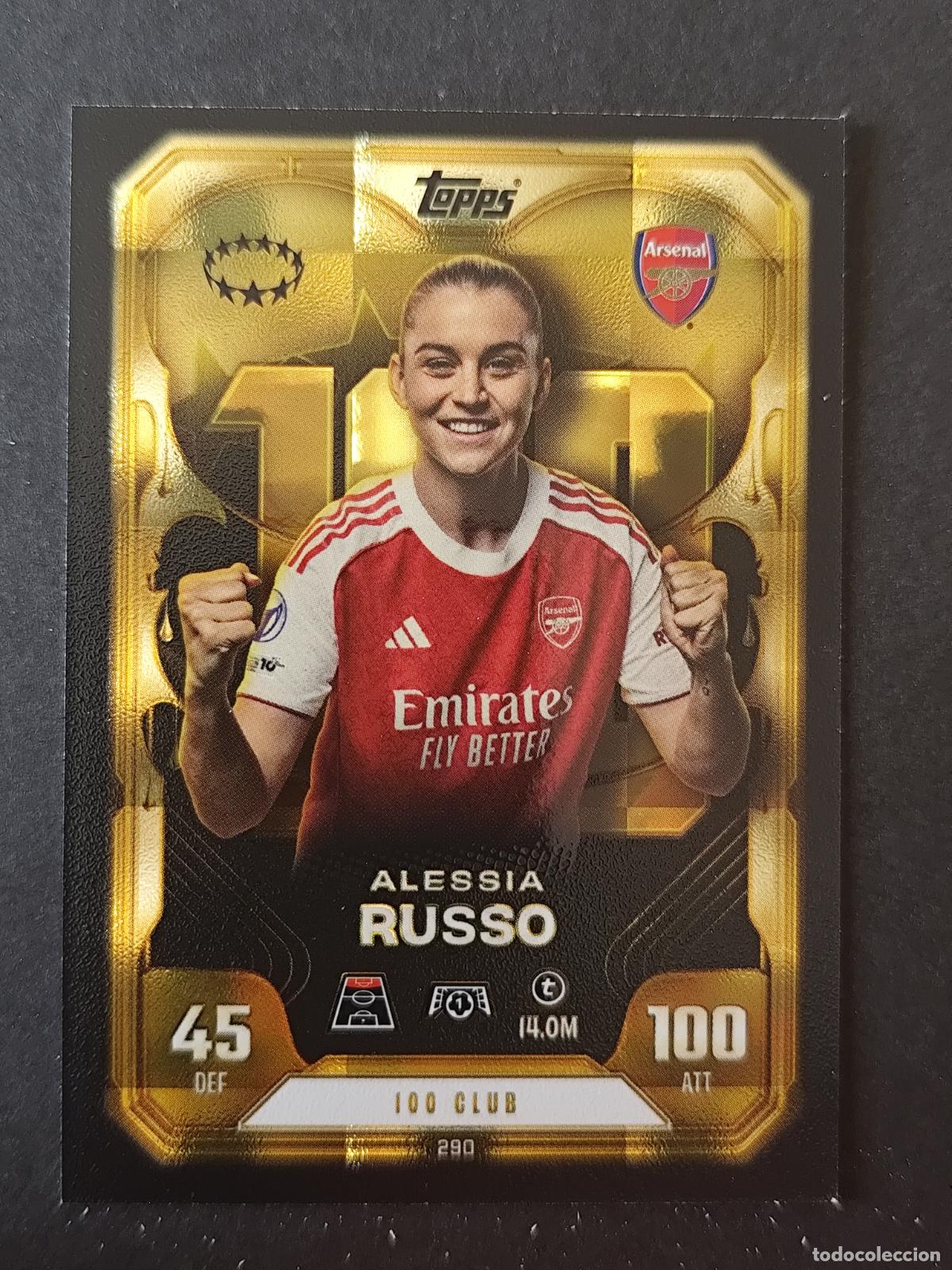 Cromos de F&uacute;tbol: 290 ALESSIA RUSSO ARSENAL 100 CLUB UEFA WOMEN'S MATCH ATTAX EXTRA 2025 2026 25 26 TOPPS