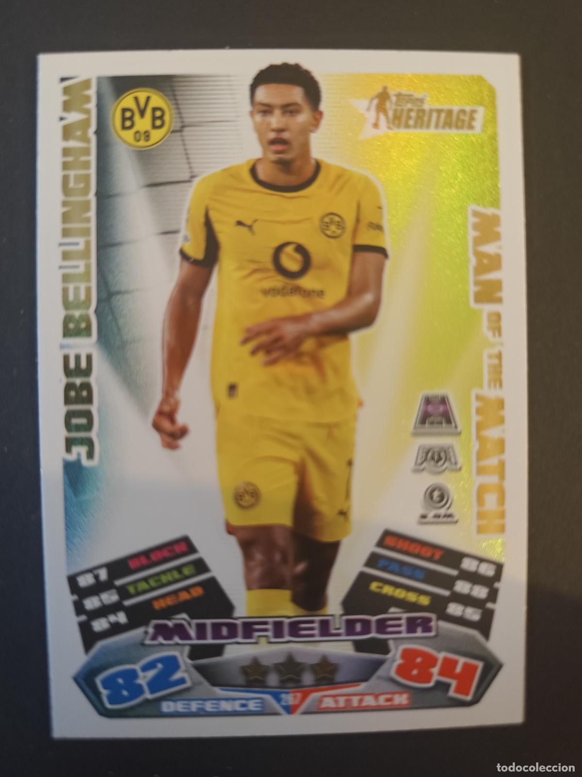 Cromos de F&uacute;tbol: 267 JOBE BELLINGHAM BORUSSIA DORTMUND HERITAGE MAN OF THE MATCH ATTAX EXTRA 2025 2026 25 26 TOPPS