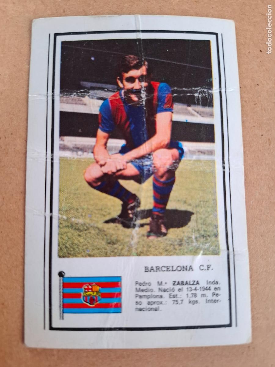 Cromos de F&uacute;tbol: CHOCOLATES CHOBIL - FOTO DEPORTE - LIGA 1972 1973 72 73 - ZABALZA - FC. BARCELONA ( NUNCA PEGADO )