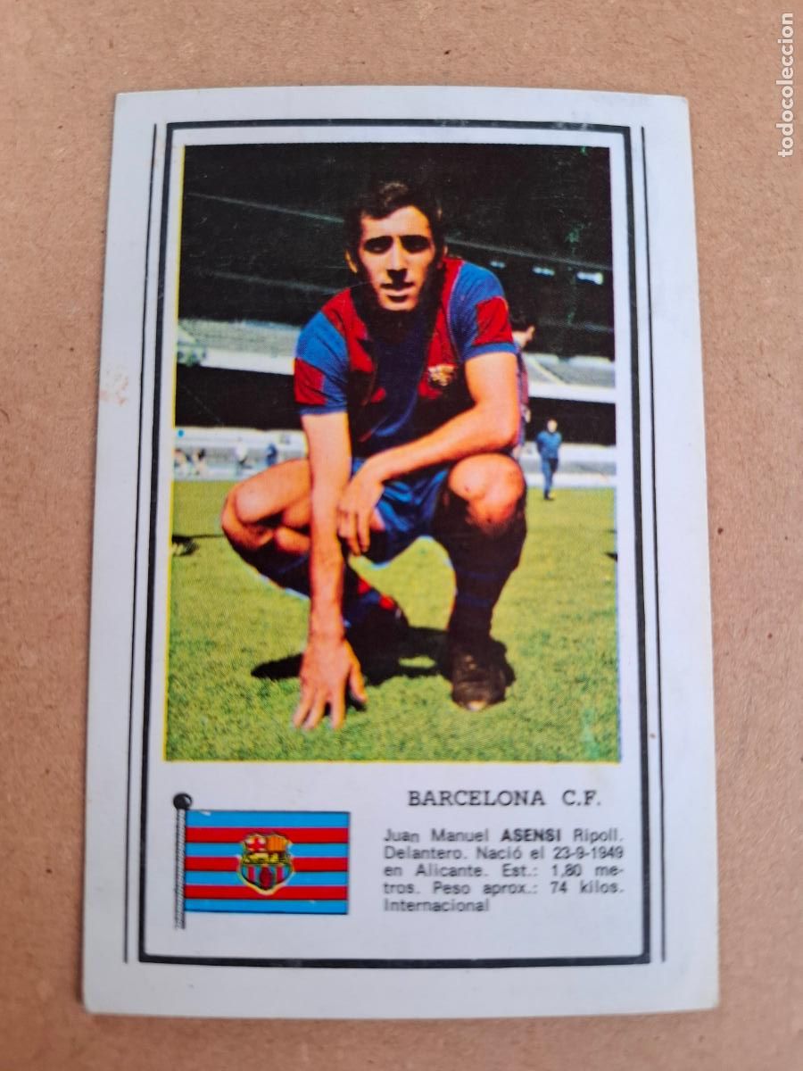 Cromos de F&uacute;tbol: CHOCOLATES CHOBIL - FOTO DEPORTE - LIGA 1972 1973 72 73 - ASENSI - FC. BARCELONA ( NUNCA PEGADO )