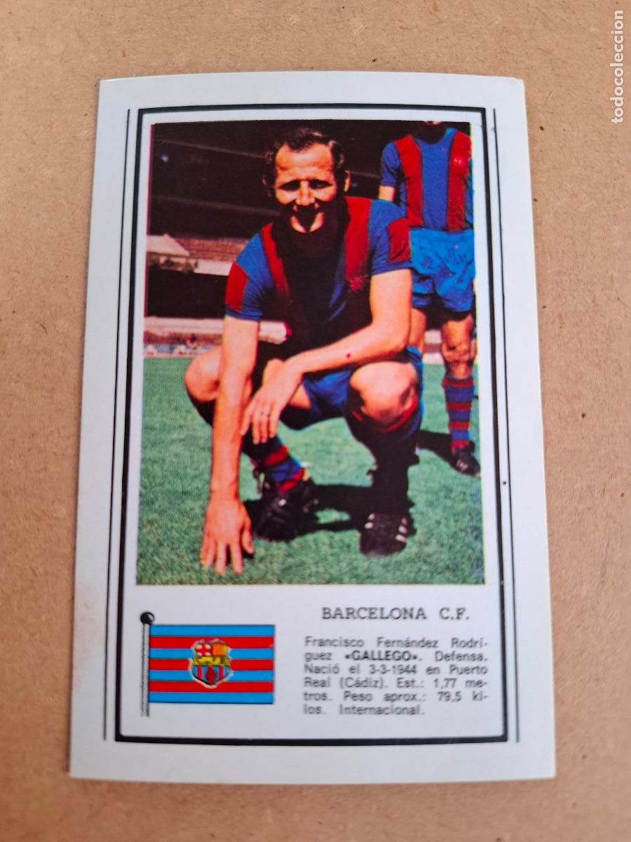 Fu&szlig;ball-Sticker: CHOCOLATES CHOBIL - FOTO DEPORTE - LIGA 1972 1973 72 73 - GALLEGO - FC. BARCELONA ( NUNCA PEGADO )