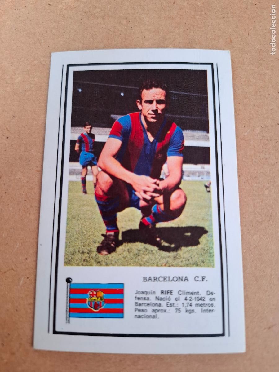 Cartes &agrave; collectionner de Football: CHOCOLATES CHOBIL - FOTO DEPORTE - LIGA 1972 1973 72 73 - RIF&Eacute; - FC. BARCELONA ( NUNCA PEGADO )