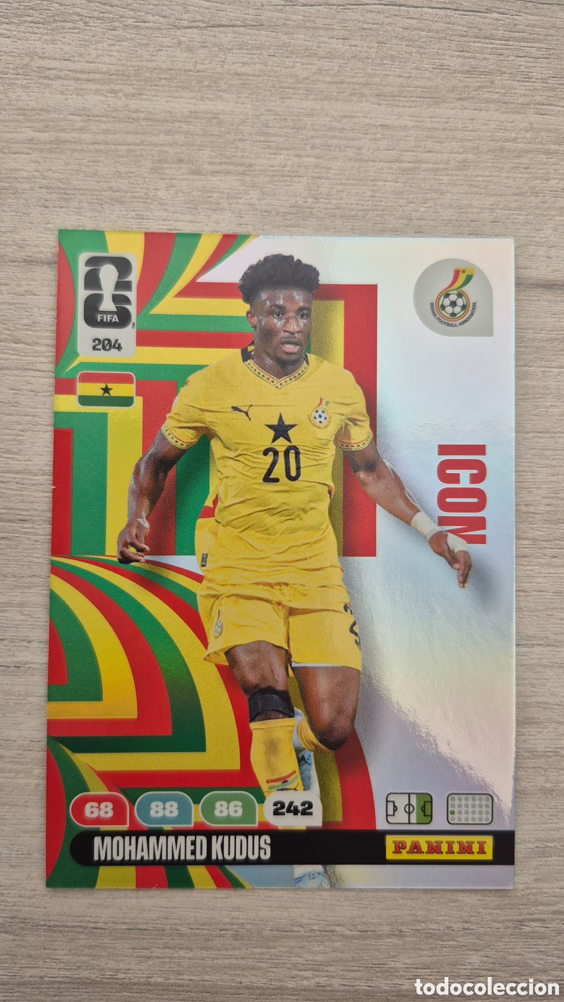 Cartes &agrave; collectionner de Football: N&deg;204 Icon Ghana Mohammed Kudus Adrenalyn FIFA World Cup 2026
