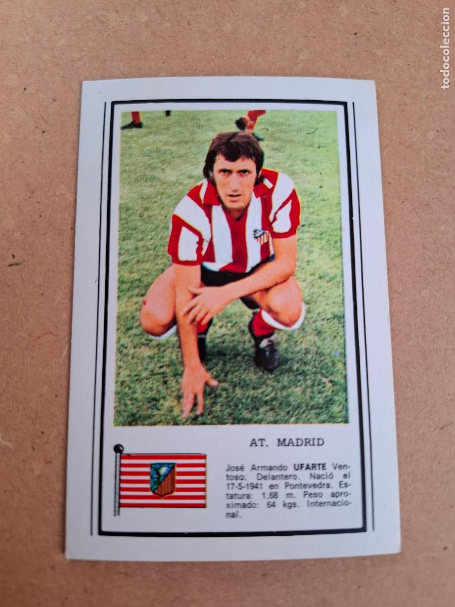 Football Stickers: CHOCOLATES CHOBIL - FOTO DEPORTE - LIGA 1972 1973 72 73 - UFARTE - AT. MADRID ( NUNCA PEGADO )