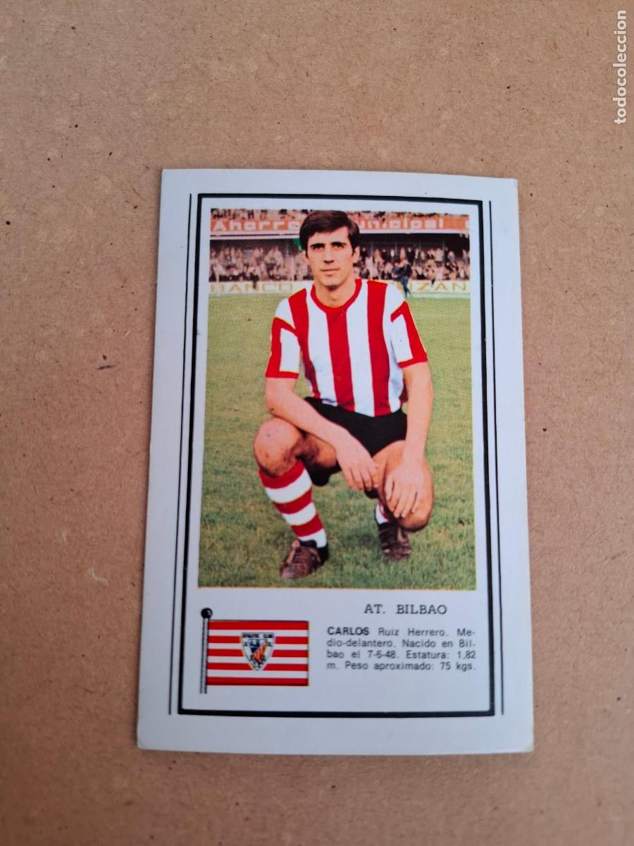 Cartes &agrave; collectionner de Football: CHOCOLATES CHOBIL - FOTO DEPORTE - LIGA 1972 1973 72 73 - CARLOS - ATH. BILBAO ( NUNCA PEGADO )