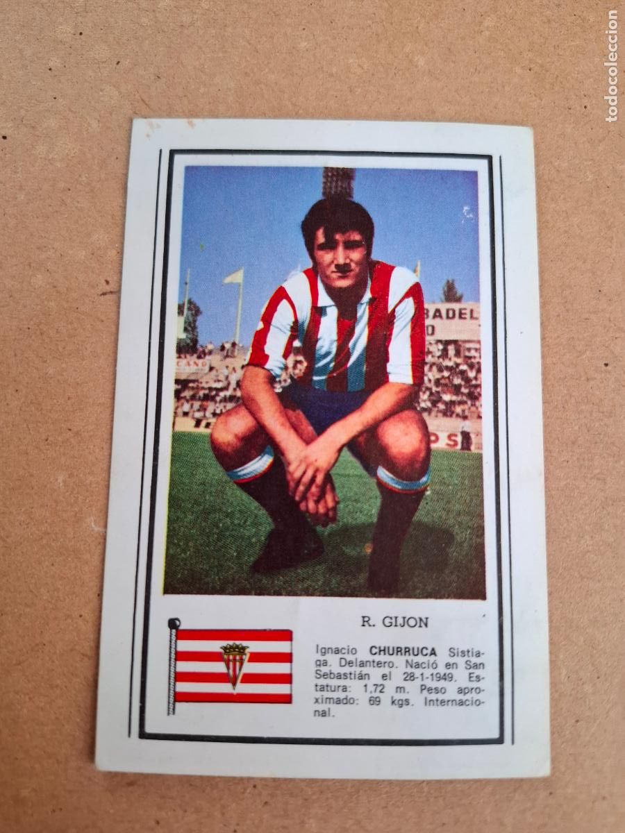 Cromos de F&uacute;tbol: CHOCOLATES CHOBIL - FOTO DEPORTE - LIGA 1972 1973 72 73 - CHURRUCA - SP. GIJ&Oacute;N ( NUNCA PEGADO )