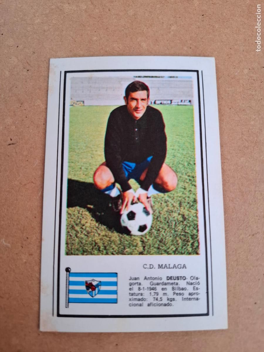 Cromos de F&uacute;tbol: CHOCOLATES CHOBIL - FOTO DEPORTE - LIGA 1972 1973 72 73 - DEUSTO - CD. M&Aacute;LAGA ( NUNCA PEGADO )