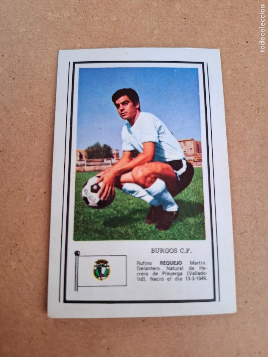 Cromos de F&uacute;tbol: CHOCOLATES CHOBIL - FOTO DEPORTE - LIGA 1972 1973 72 73 - REQUEJO - BURGOS CF ( NUNCA PEGADO )