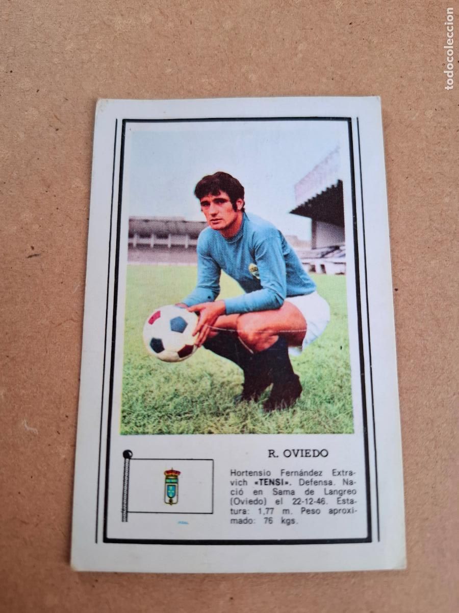 Cromos de F&uacute;tbol: CHOCOLATES CHOBIL - FOTO DEPORTE - LIGA 1972 1973 72 73 - TENSI - REAL OVIEDO ( NUNCA PEGADO )