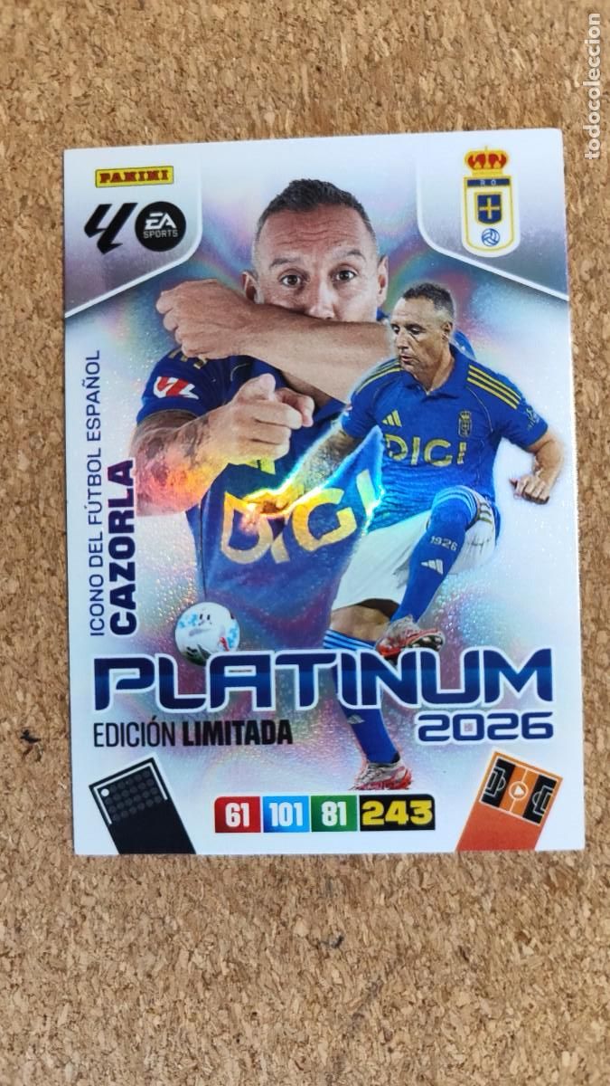 Fu&szlig;ball-Sticker: ADRENALYN XL LA 25/26 CARD PLATINUM 2026 EDICION LIMITADA CAZORLA OVIEDO # PANINI
