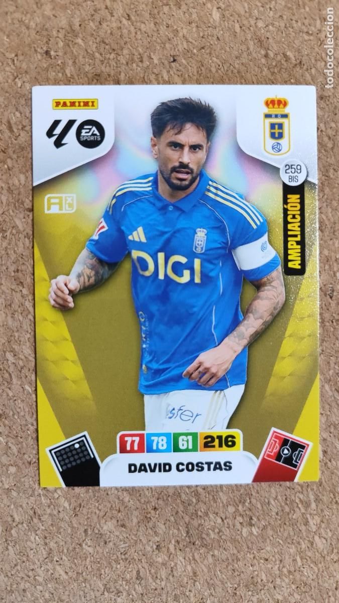 Cromos de F&uacute;tbol: ADRENALYN XL LA 25/26 CARD AMPLIACION DAVID COSTAS OVIEDO # 259 BIS PANINI