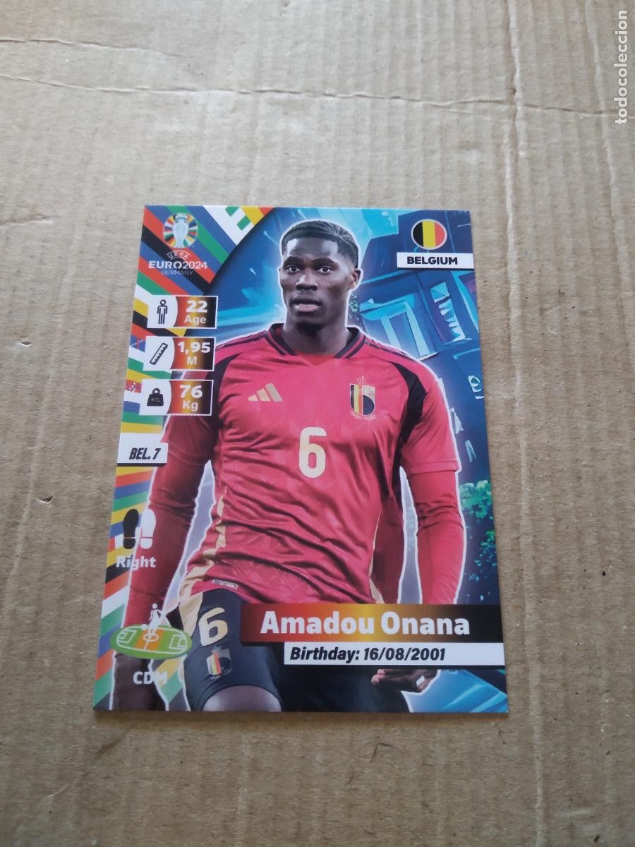 Cromos de F&uacute;tbol: BEL 7 AMADOU ONANA BELGICA CROMO FUTBOL EURO 2024 EUROCOPA FLASH EDITION