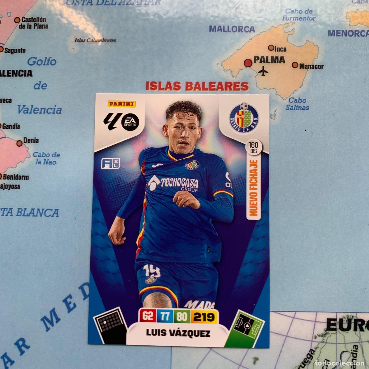 Football Stickers: Luis V&aacute;zquez nuevo fichaje n&uacute;mero 160 Bis del Getafe cromo adrenalyn XL 25-26 2025-2026