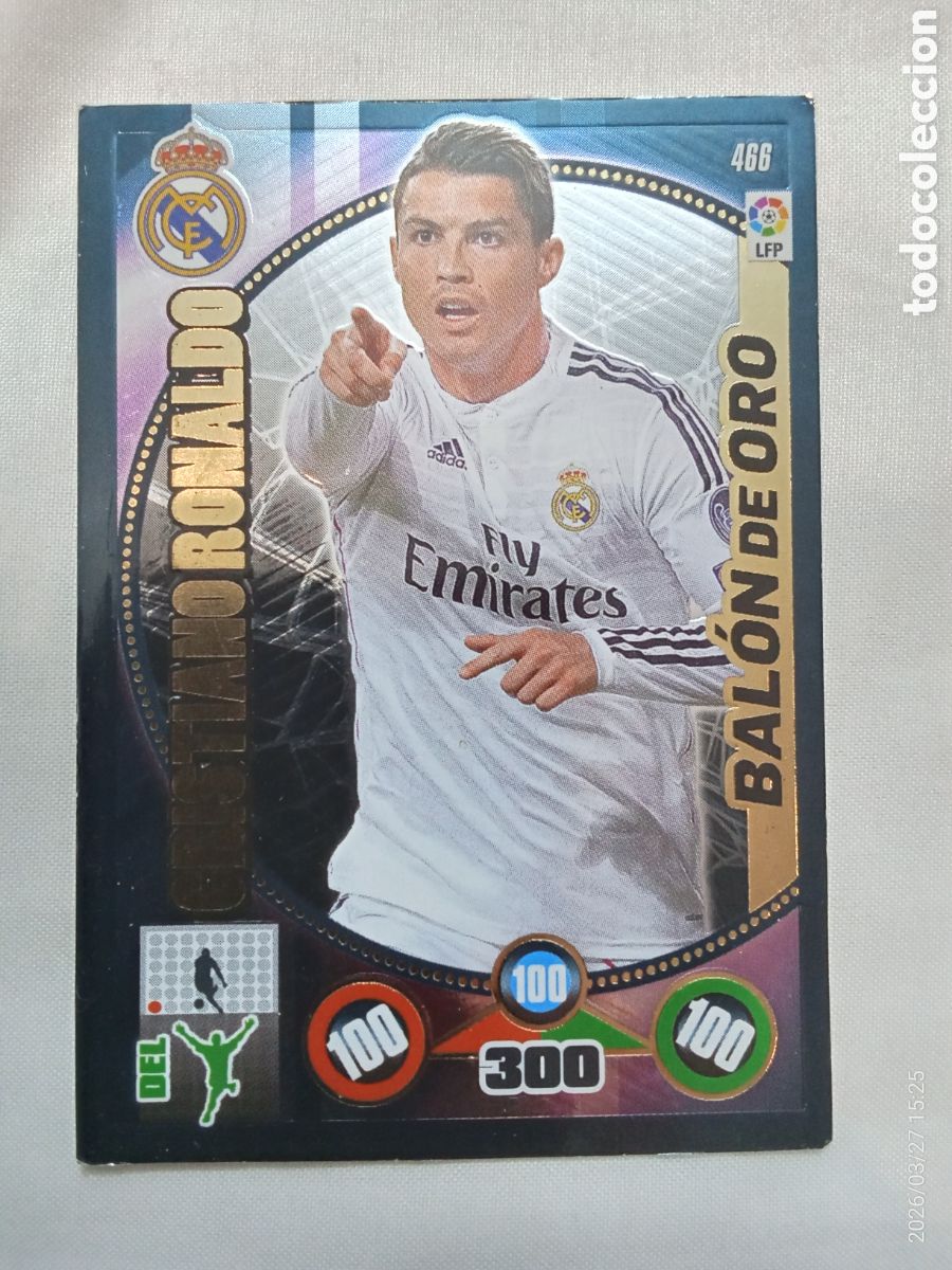 Cartes &agrave; collectionner de Football: Cromos de f&uacute;tbol Cristiano Ronaldo Real Madrid Bal&oacute;n de Oro Adrenalyn 2014/15