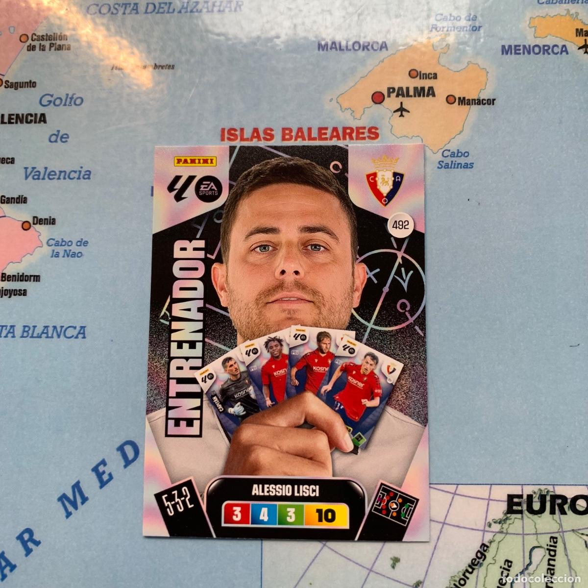 Cromos de f&uacute;tbol: Lisci entrenador n&uacute;mero 492 Del Osasuna cromo adrenalyn XL 25-26 2025-2026