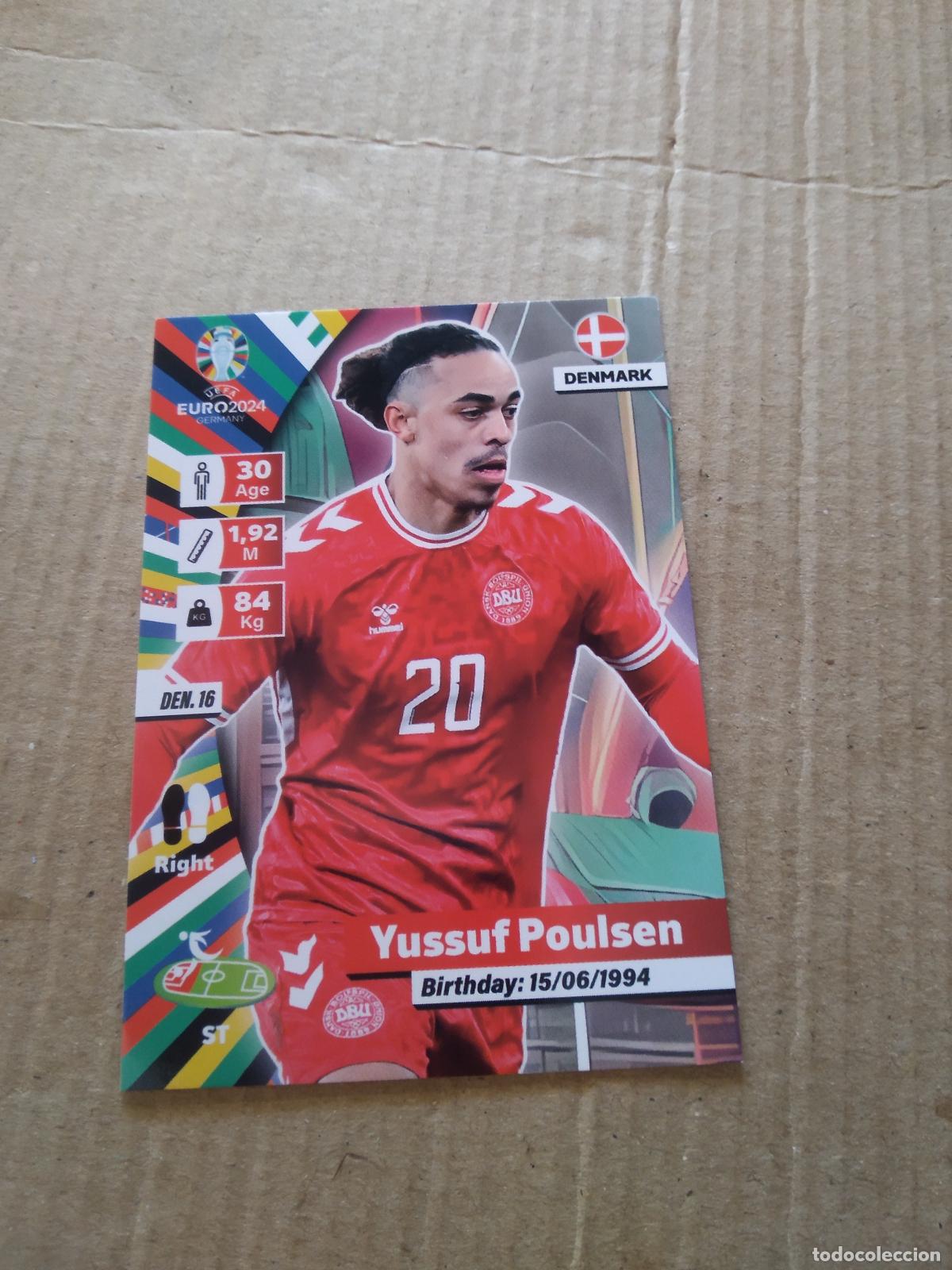 Cartes &agrave; collectionner de Football: DEN 16 YUSSUF POULSEN DINAMARCA CROMO FUTBOL EURO 2024 EUROCOPA FLASH EDITION