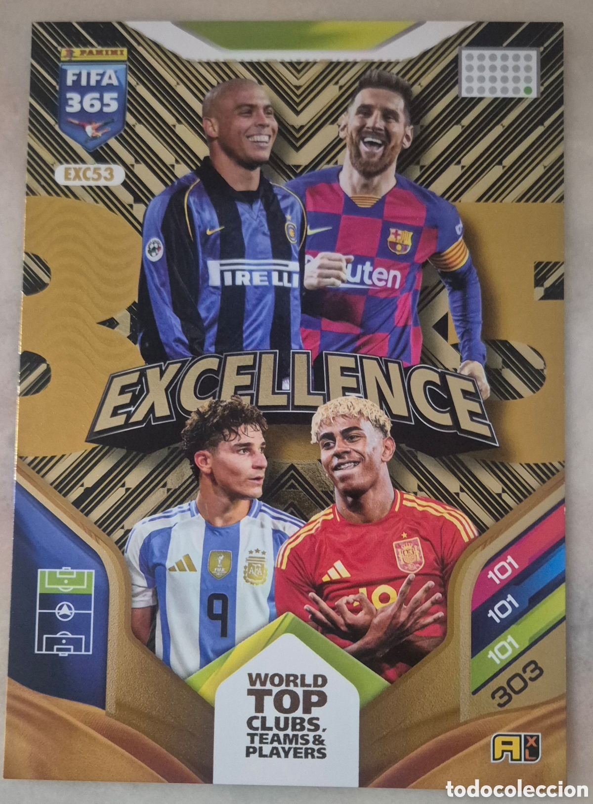 Cromos de F&uacute;tbol: CARD XXL EXCELLENCE lamine messi ronaldo julian fifa 365 2026