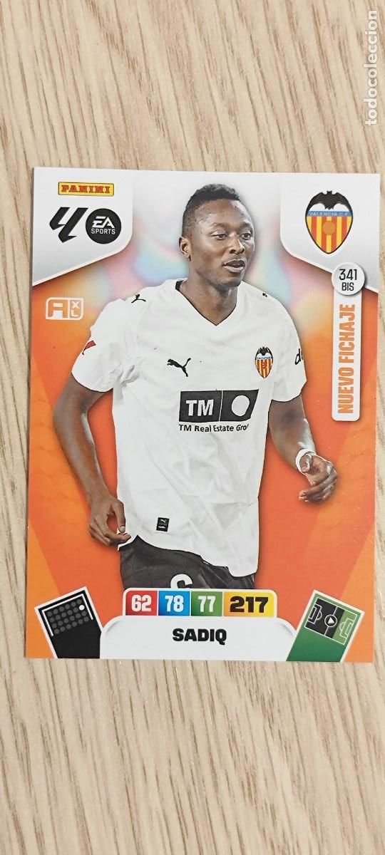 Football Stickers: ADRENALYN XL LA LIGA 25/26 CARD NUEVO FICHAJE SADIQ VALENCIA # 341BIS PANINI