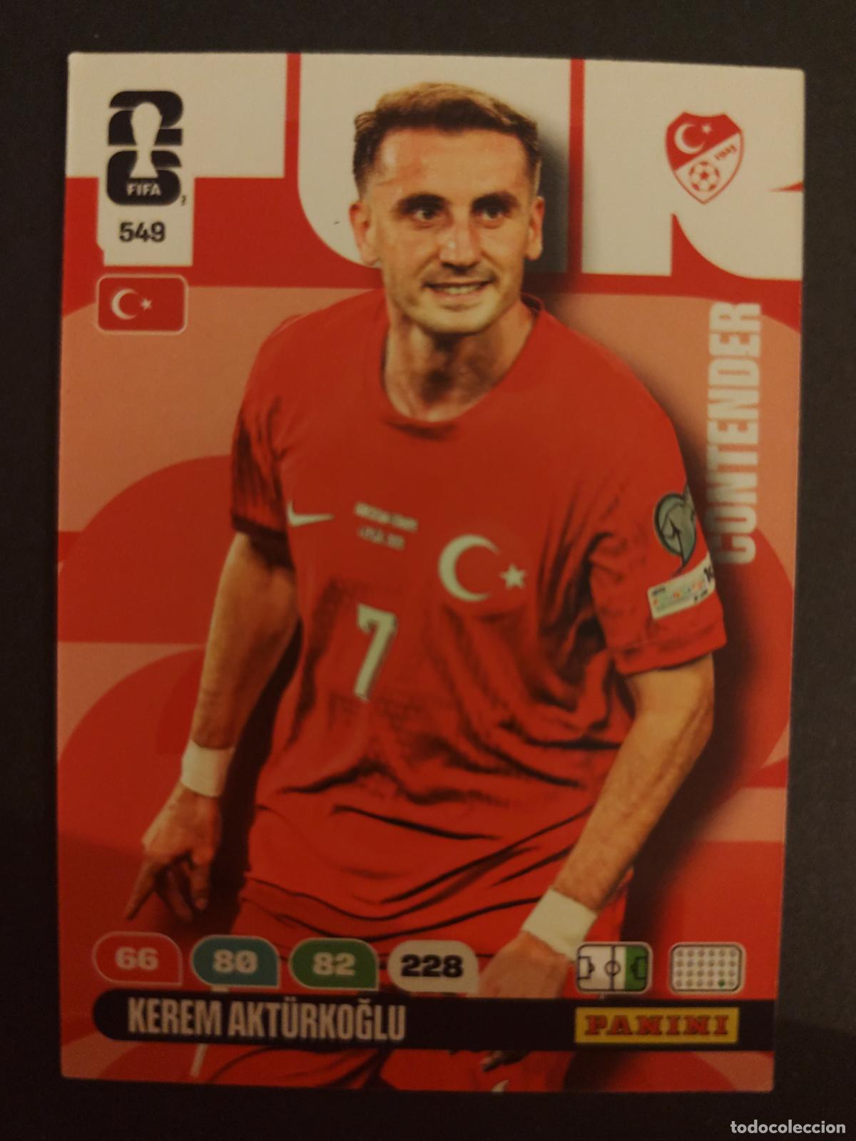Cartes &agrave; collectionner de Football: 549 KEREM AKT&Uuml;RKOĞLU TURQU&Iacute;A CONTENDERS ADRENALYN MUNDIAL FIFA WORLD CUP 2026 PANINI