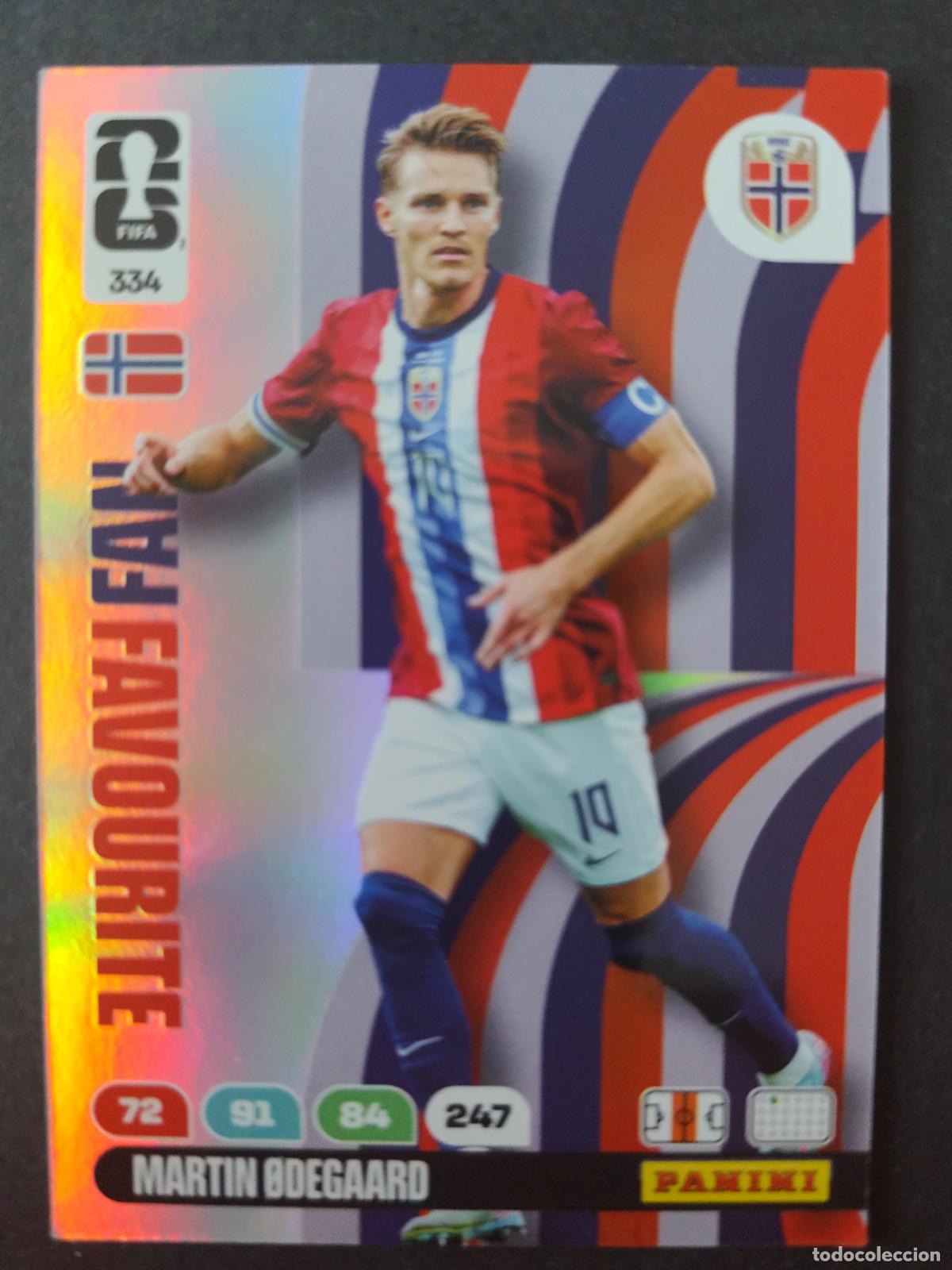 Cartes &agrave; collectionner de Football: 334 MARTIN &Oslash;DEGAARD FAN FAVOURITE NORUEGA ADRENALYN MUNDIAL FIFA WORLD CUP 2026 PANINI