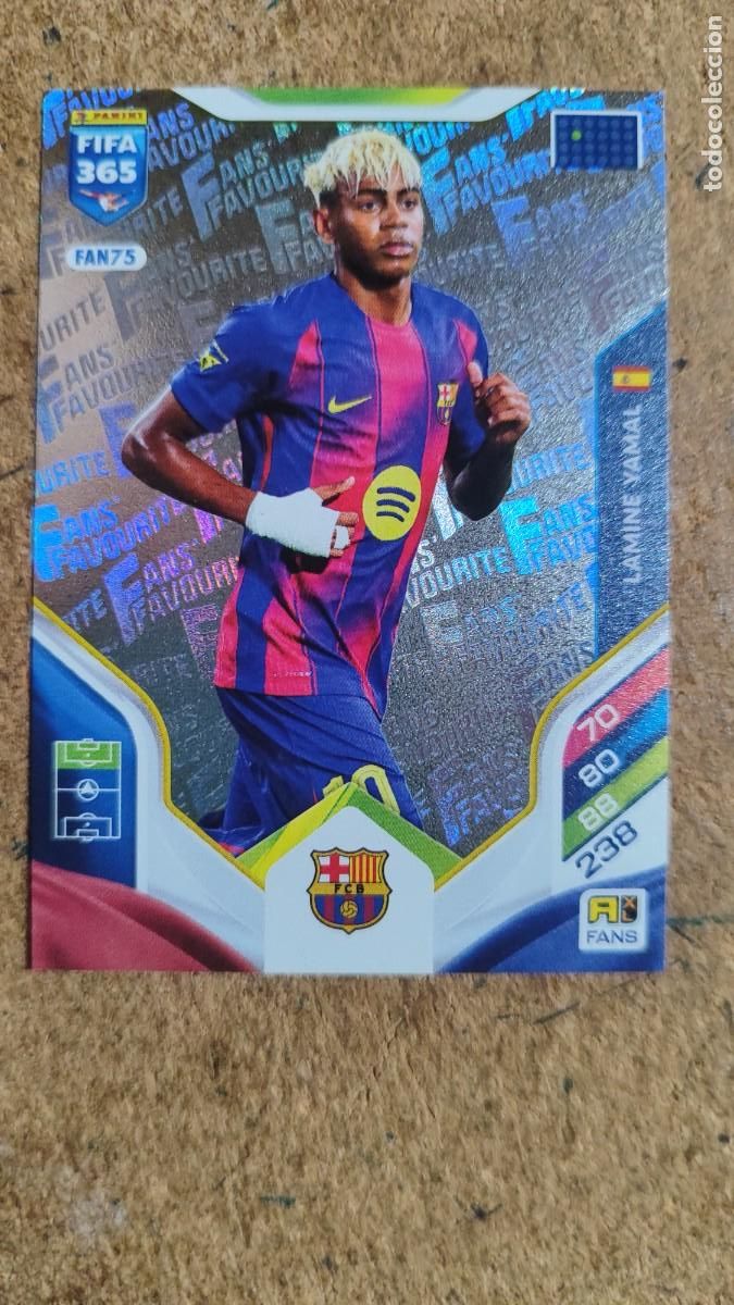 Cromos de F&uacute;tbol: ADRENALYN XL FIFA 365 2026 CARD FANS FAVOURITE LAMINE YAMAL FC BARCELONA ## FAN75 PANINI