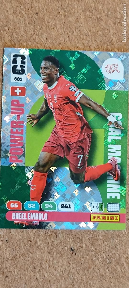 Cromos de F&uacute;tbol: ADRENALYN XL FIFA WORLD CUP 2026 CARD POWER-UP EMBOLO SUIZA # 605 PANINI