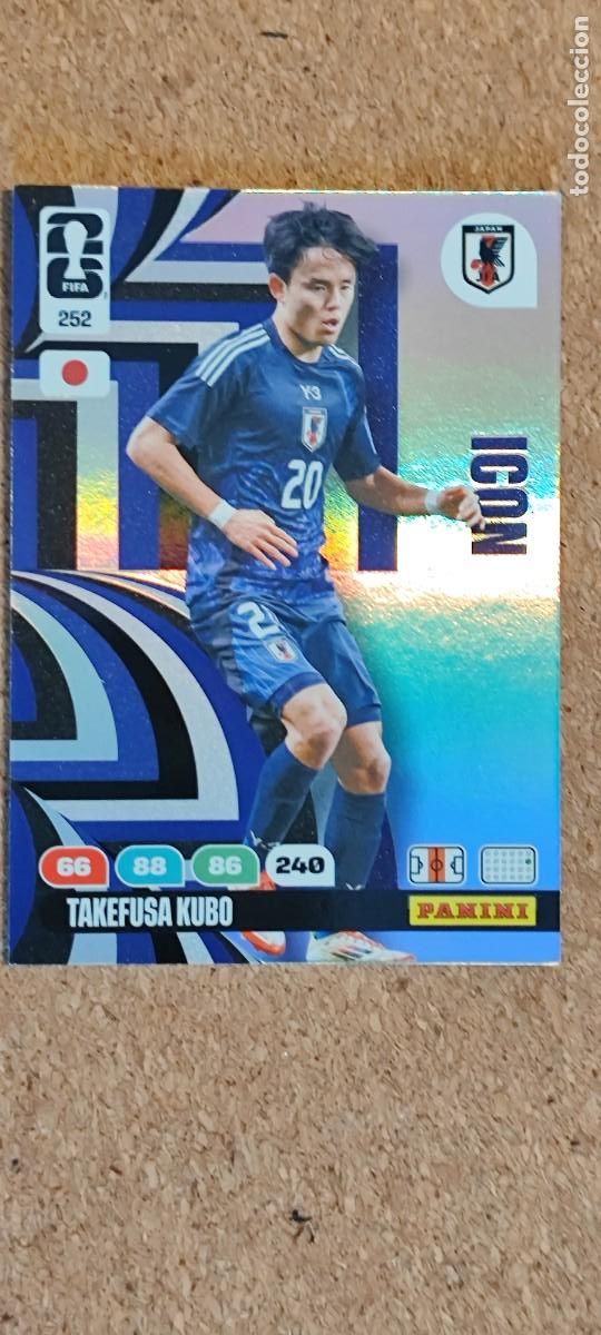 Fu&szlig;ball-Sticker: ADRENALYN XL FIFA WORLD CUP 2026 CARD ICON KUBO JAPON # 252 PANINI