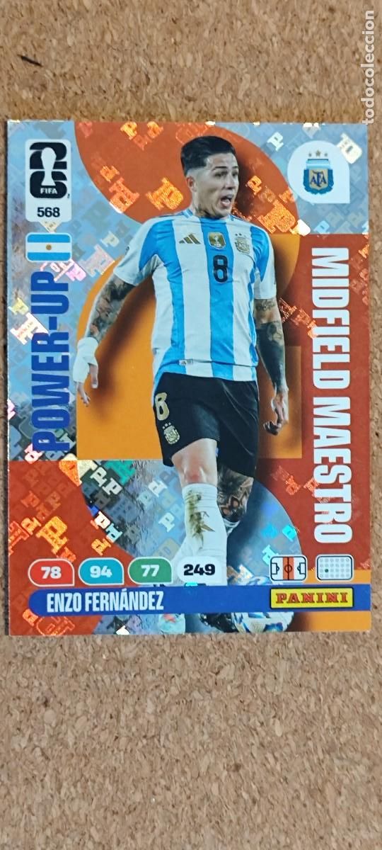 Cartes &agrave; collectionner de Football: ADRENALYN XL FIFA WORLD CUP 2026 CARD POWER-UP ENZO FERNANDEZ ARGENTINA # 568 PANINI