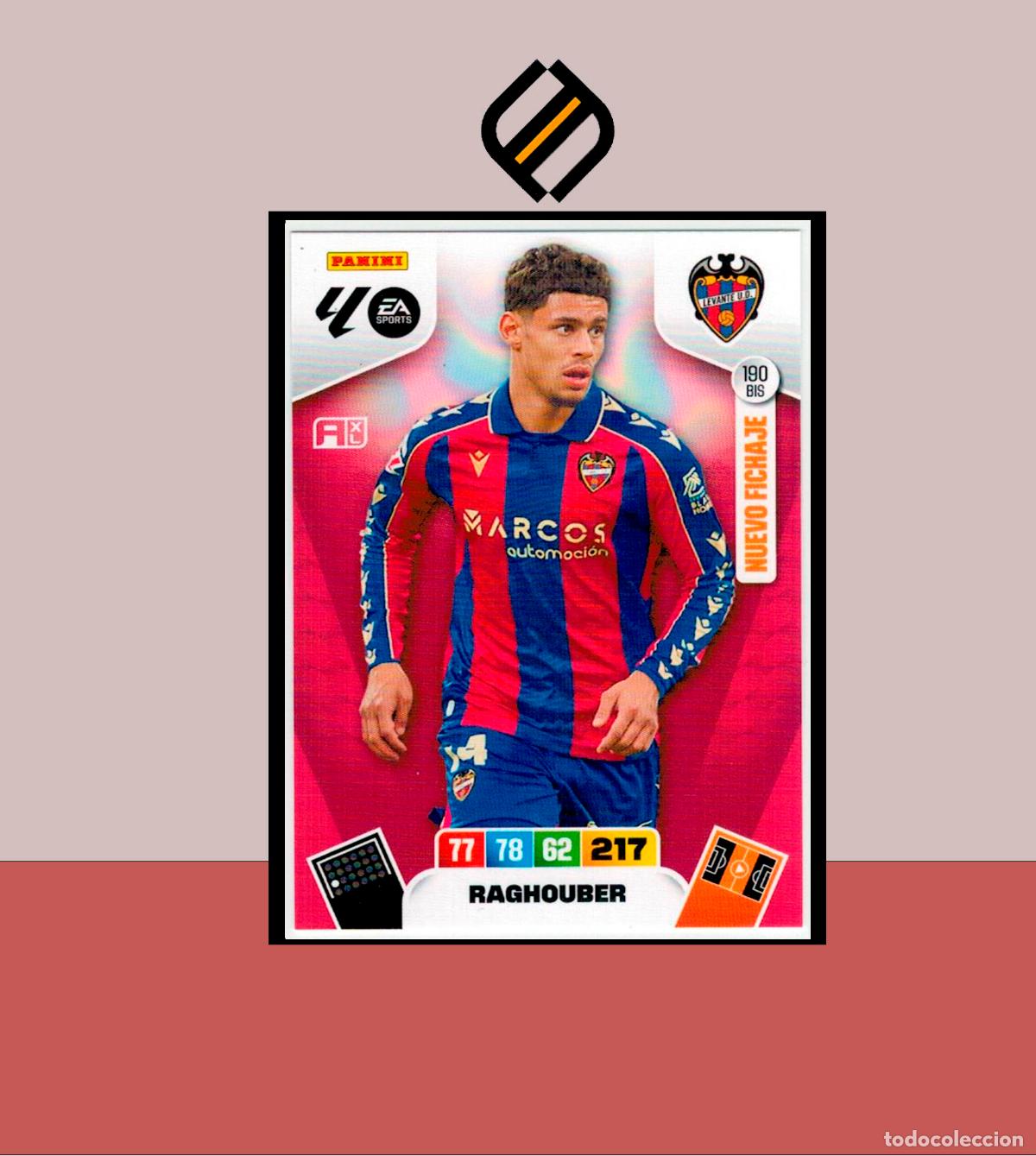 Cromos de F&uacute;tbol: ADRENALYN XL 2025 2026 PANINI N&ordm; 190 BIS RAGHOUBER NUEVO FICHAJE 2 EDICI&Oacute;N LEVANTE CARD ALBUM LIGA