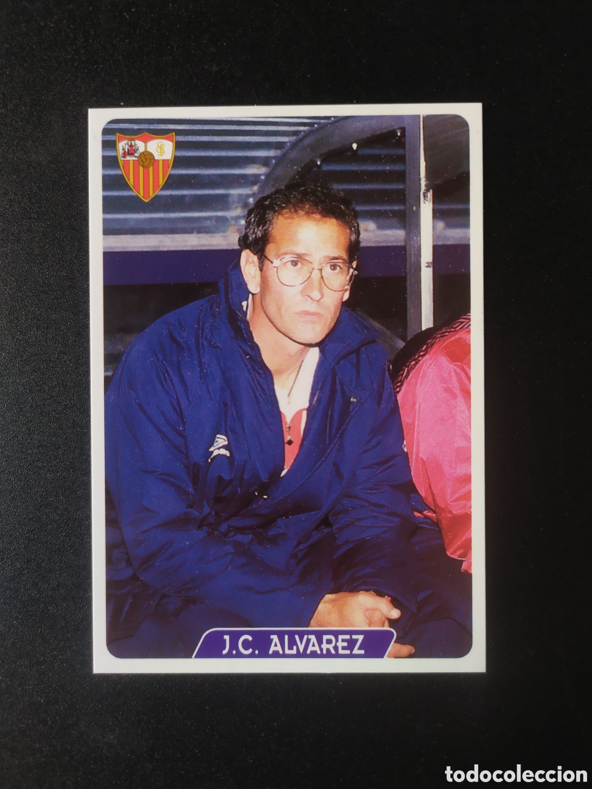 Cromos de F&uacute;tbol: Mundicromo fichas Liga 1995 1996 95 96 Juan Carlos &Aacute;lvarez &uacute;ltima hora corregido n&deg; 74 Sevilla