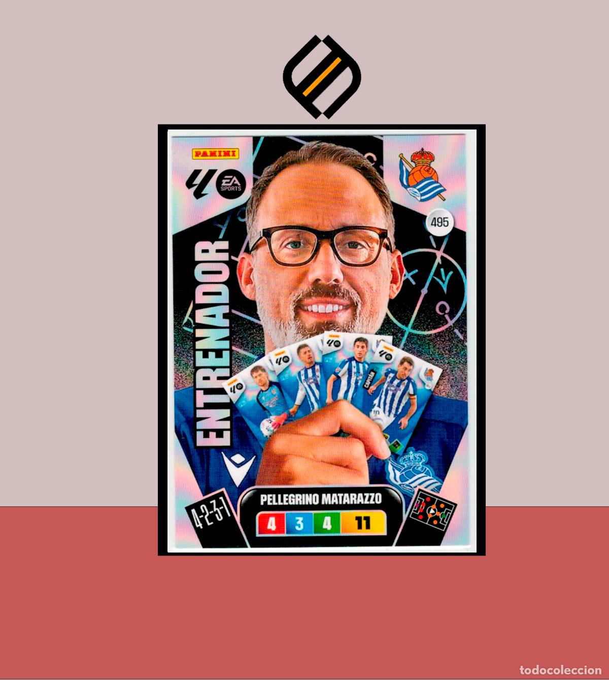 Cromos de F&uacute;tbol: ADRENALYN XL 2025 2026 PANINI 495 PELLEGRINO MATARAZZO ENTRENADOR 2 EDICI&Oacute;N REAL SOCIEDAD CARD LIGA