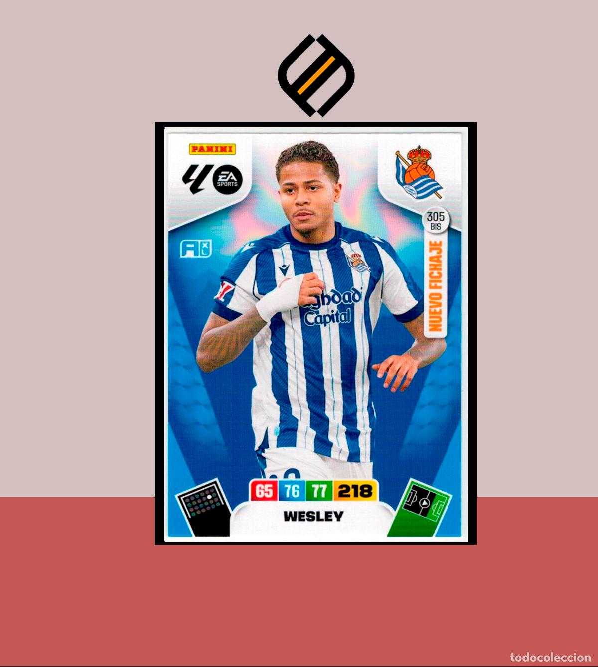 Cromos de F&uacute;tbol: ADRENALYN XL 2025 2026 PANINI N&ordm; 305 BIS WESLEY NUEVO FICHAJE 2 EDICI&Oacute;N REAL SOCIEDAD CARD LIGA