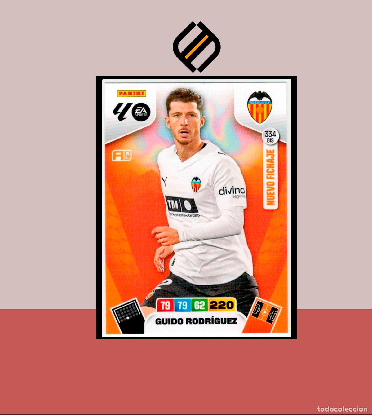 Cromos de F&uacute;tbol: ADRENALYN XL 2025 2026 PANINI N&ordm; 334 BIS GUIDO RODR&Iacute;GUEZ NUEVO FICHAJE 2 EDICI&Oacute;N VALENCIA CARD LIGA