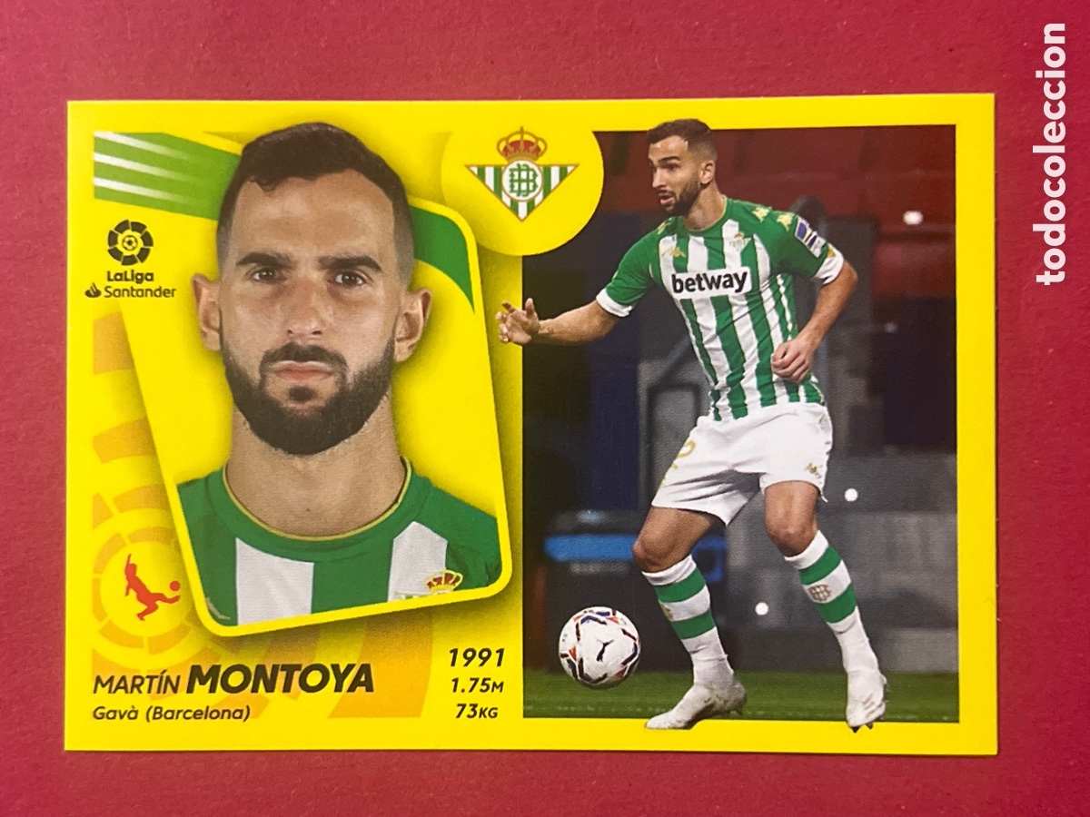 Cromos de F&uacute;tbol: C2233. Liga Este Panini 2021 2022 21 22 Betis # 7 Montoya Stickers Cromo sin pegar