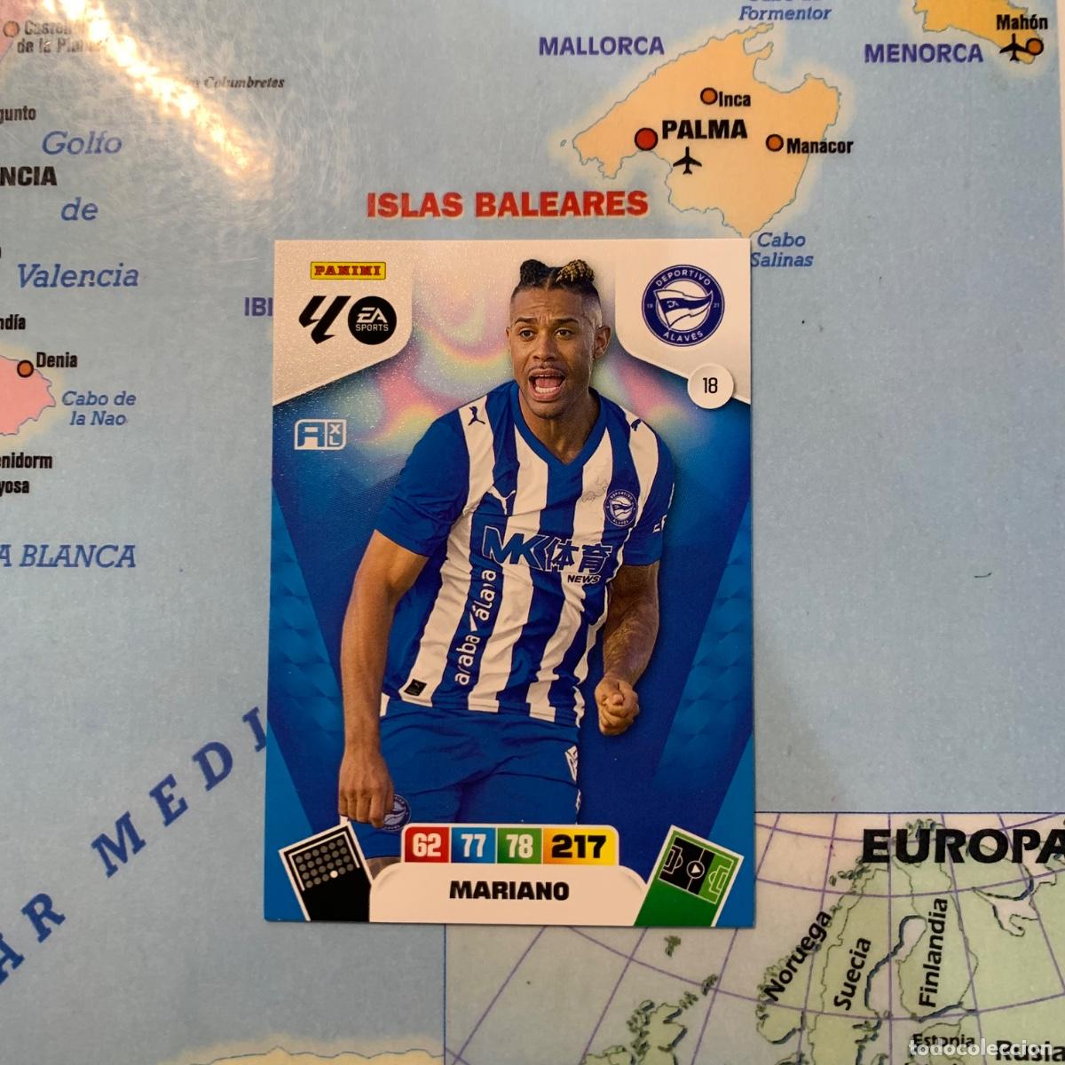 Figurine di Calcio: Mariano n&uacute;mero 18 del Alav&eacute;s cromo adrenalyn XL 25-26 2025-2026