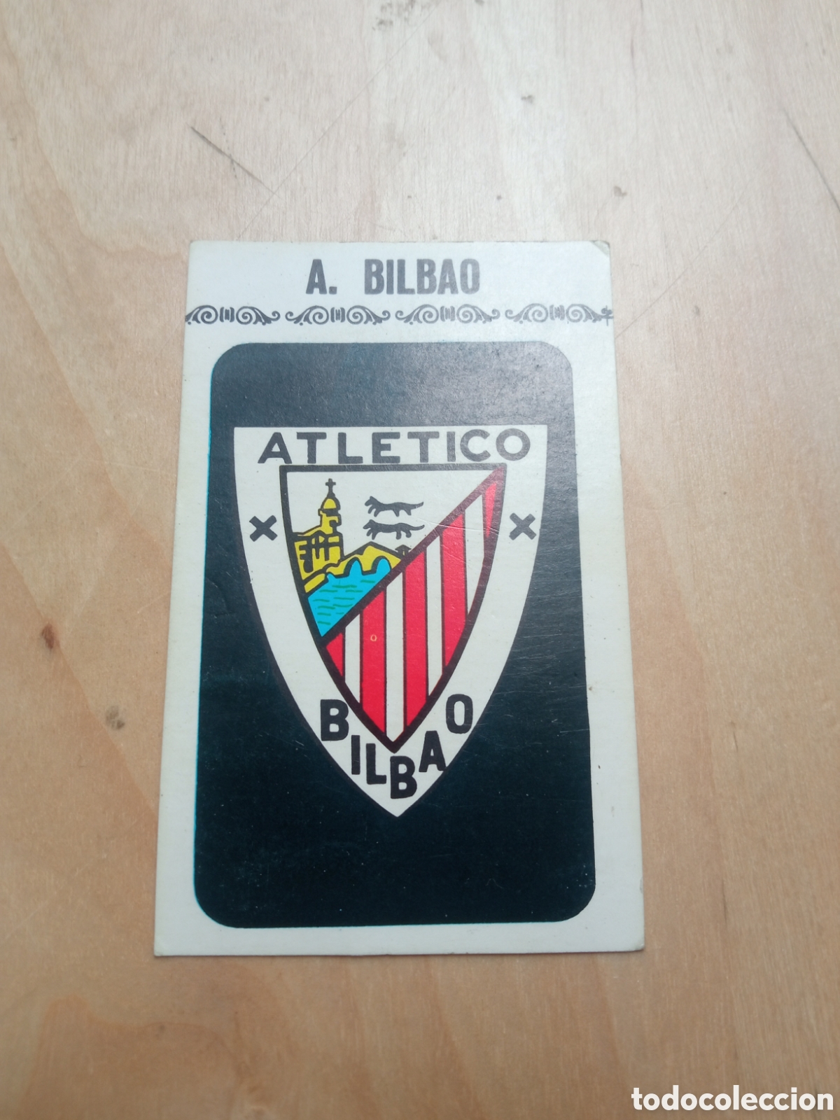 Cromos de F&uacute;tbol: Cromo escudo del Atl&eacute;tico de Bilbao. Fher 1970-71. Sin pegar.