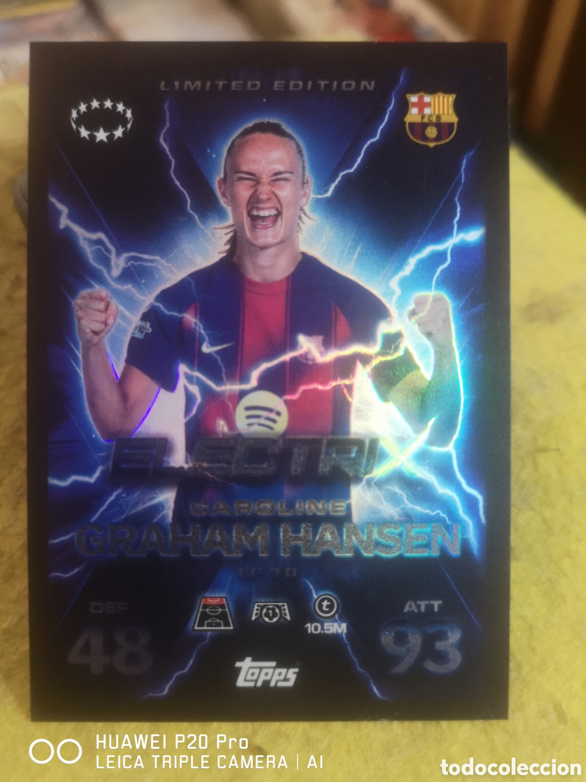 Cromos de F&uacute;tbol: LE18 CAROLINE HANSEN EDICI&Oacute;N LIMITADA ELECTRIX MATCH ATTAX EXTRA 2025 2026 BARCELONA