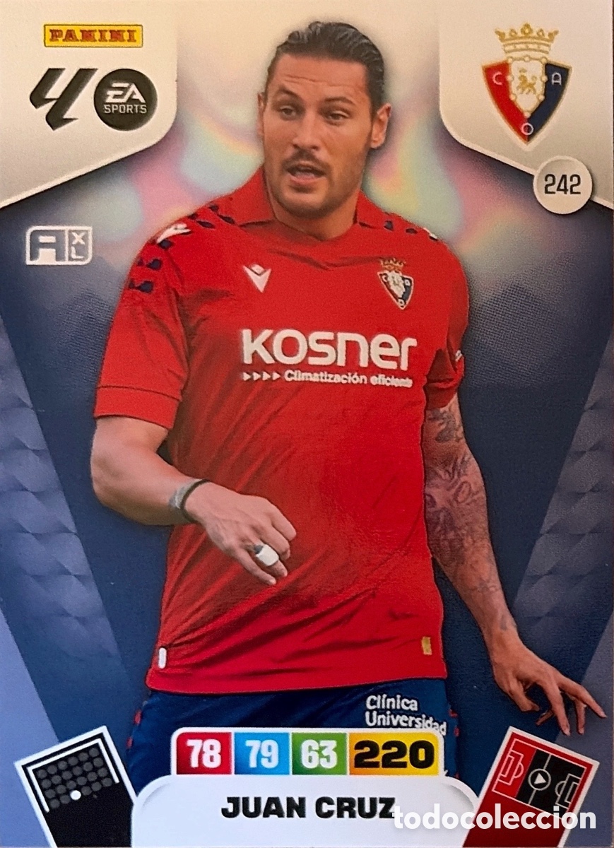 Football Stickers: 242.- JUAN CRUZ (OSASUNA) ADRENALYN XL LIGA 2025/26 (PANINI)