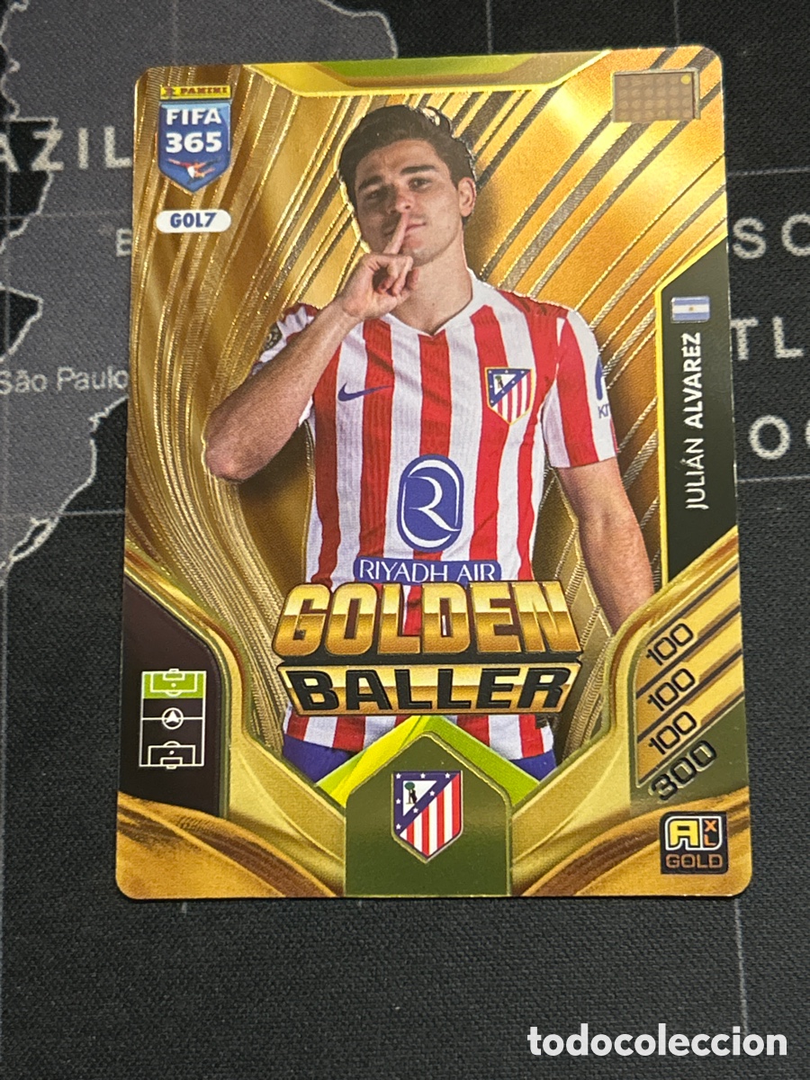 Cromos de Futebol: 7 JULIAN ALVAREZ (ATLETICO MADRID) GOLDEN BALLER PANINI ADRENALYN XL FIFA 365 2026 26