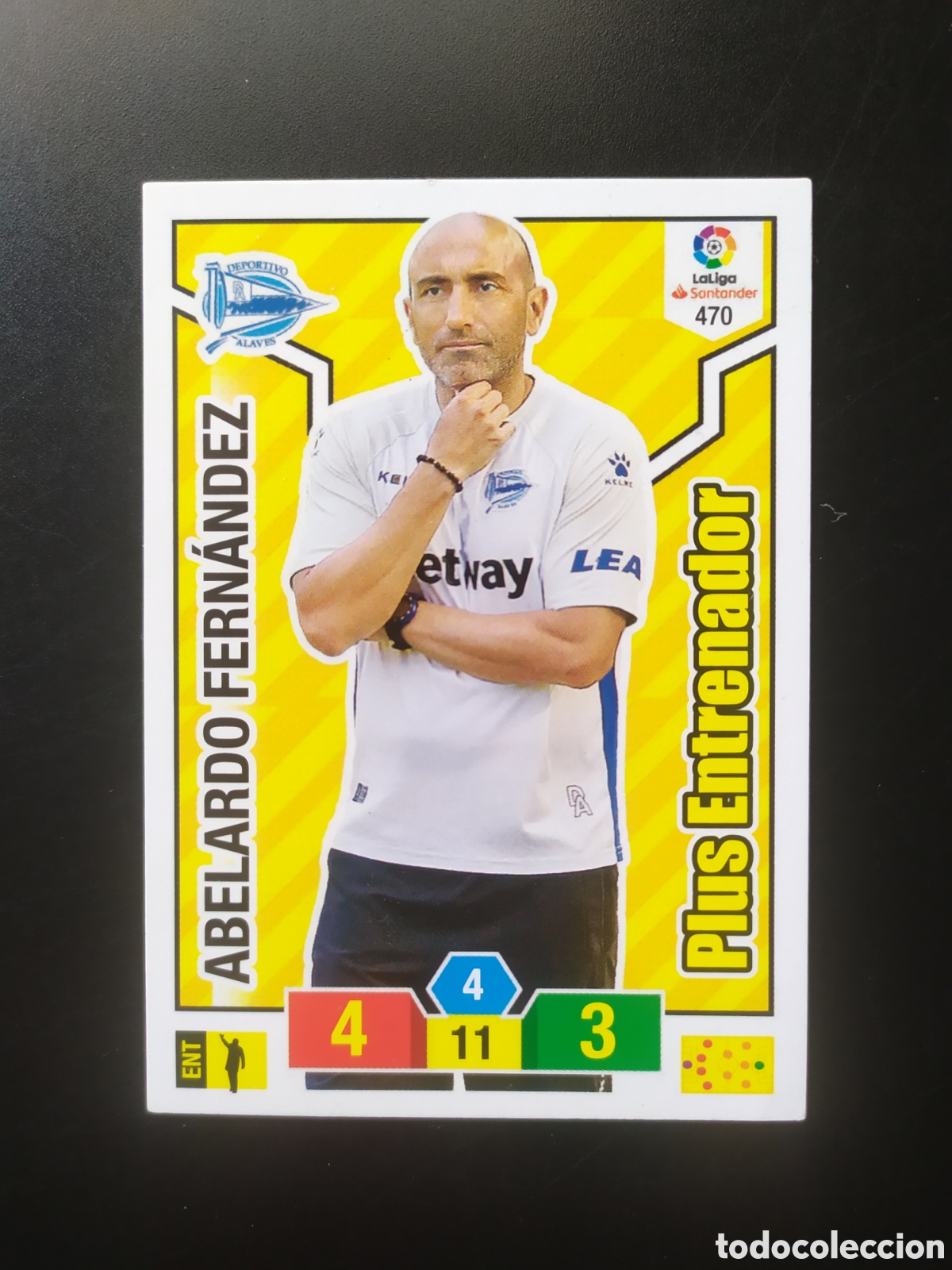 Figurine di Calcio: Adrenalyn 2018 2019 18 19 panini Abelardo plus entrenador n&deg; 470 Alav&eacute;s